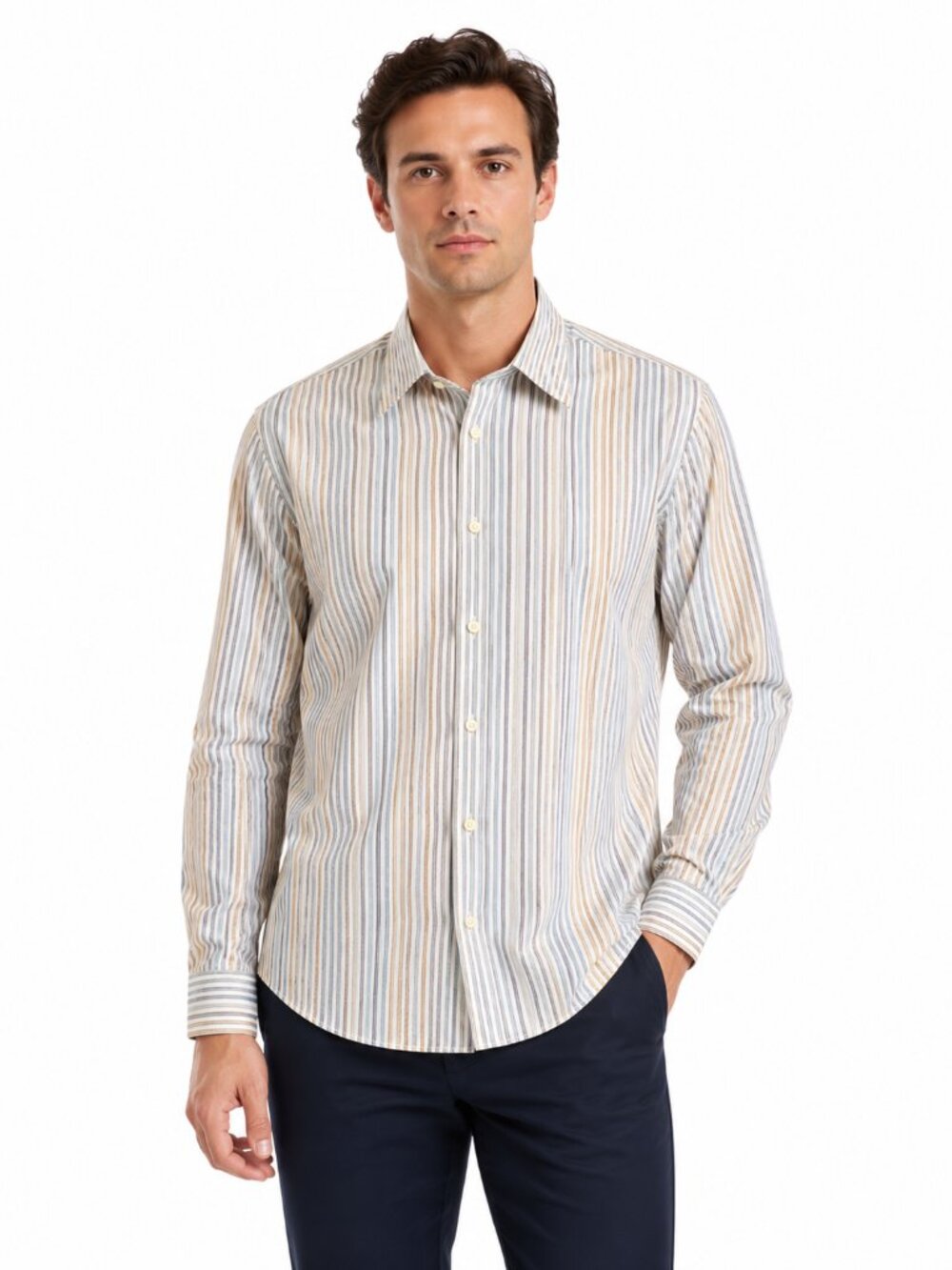 Versace Collection Men’s Dress Shirt Size M Long Sleeve Button Up Striped
